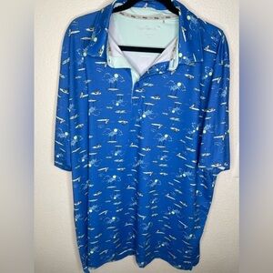 Walter Hagen Shirt Men's 
Golf Polo Golf & Island Print All Over